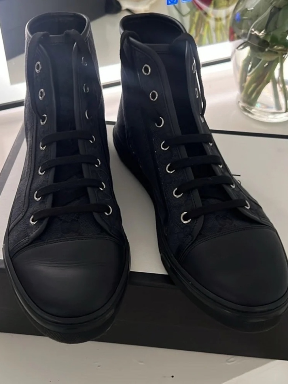 Gucci GG Canvas High Top Sneakers size 40.5
